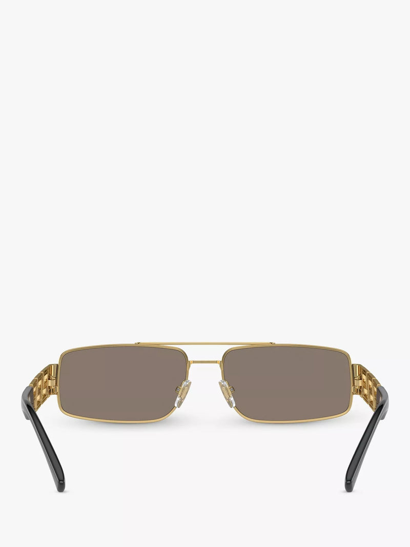 Versace men's rectangular sunglasses gold 60mm, UK version