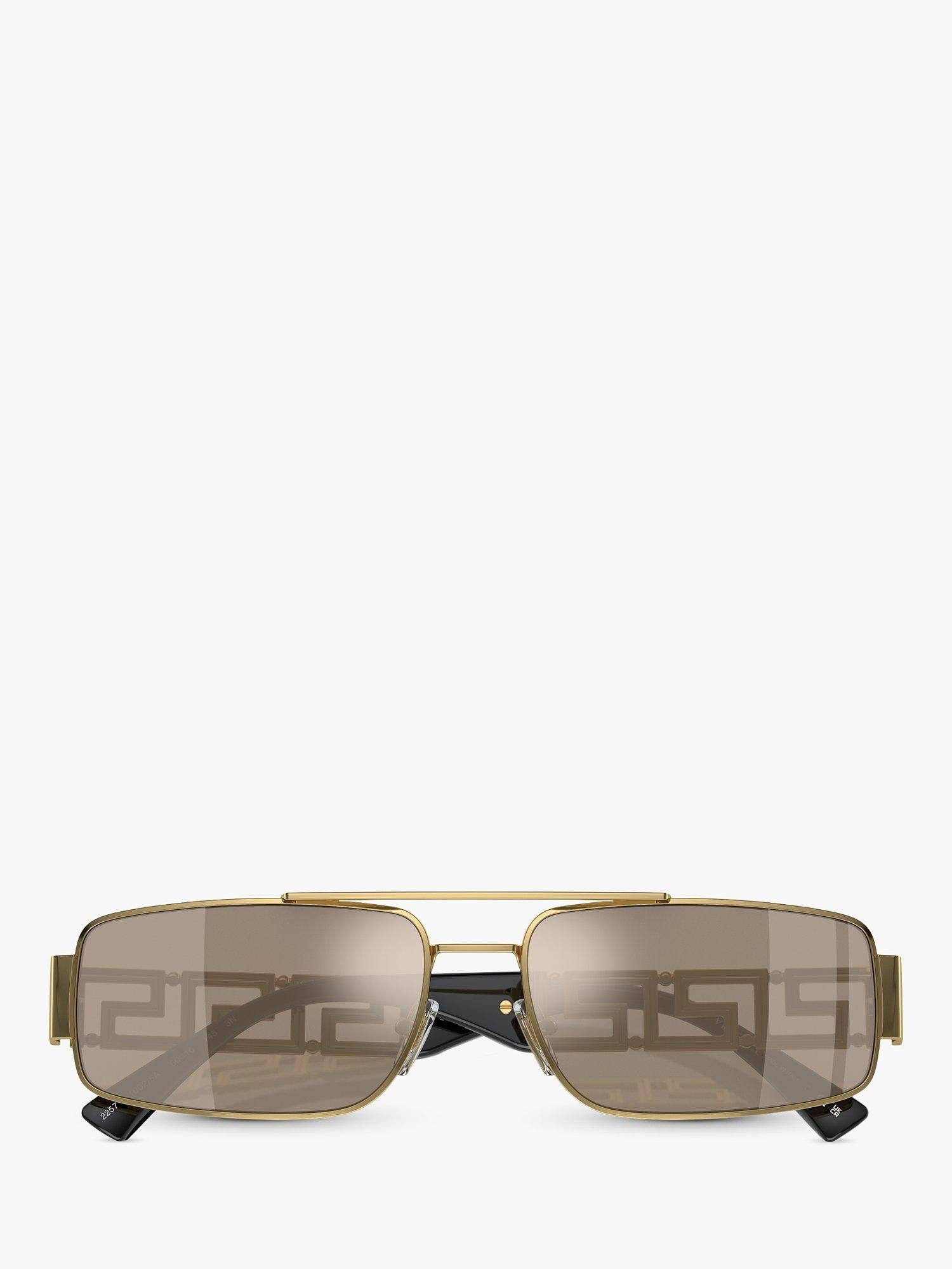 Versace men's rectangular sunglasses gold 60mm, UK version