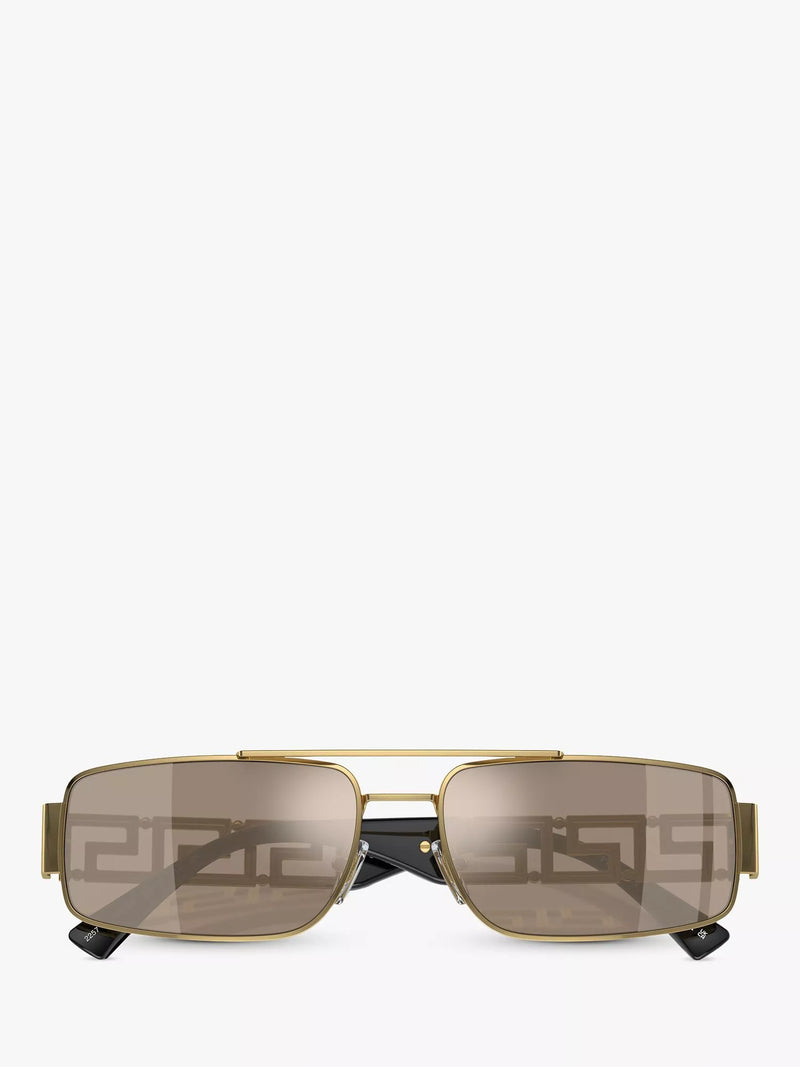 Versace men's rectangular sunglasses gold 60mm, UK version