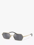Ray-Ban Yevi hexagonal sunglasses light gold mirror grey 58mm (British brand)