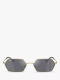 Ray-Ban Yevi hexagonal sunglasses light gold mirror grey 58mm (British brand)