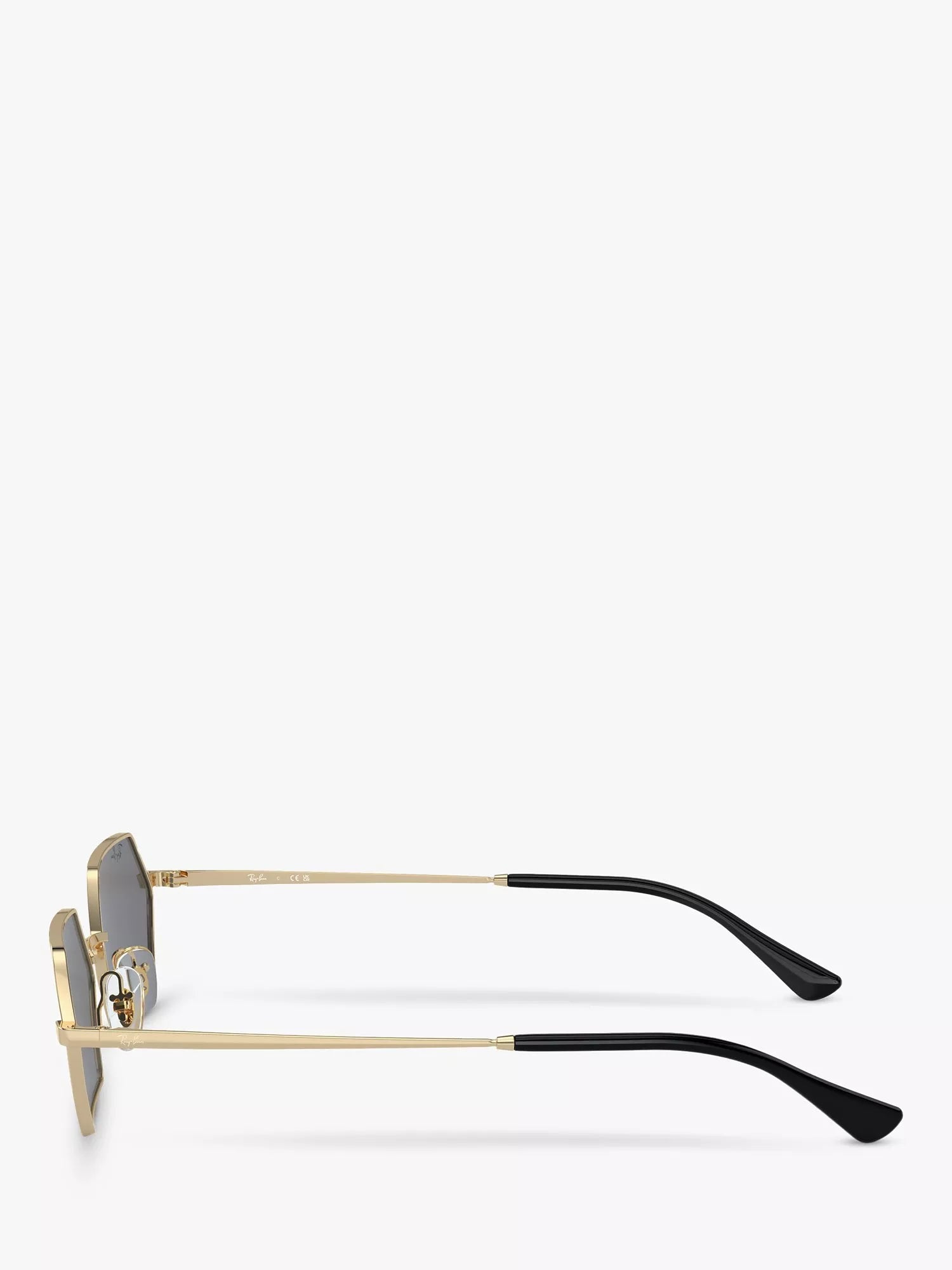 Ray-Ban Yevi hexagonal sunglasses light gold mirror grey 58mm (British brand)