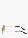 Ray-Ban Yevi hexagonal sunglasses light gold mirror grey 58mm (British brand)