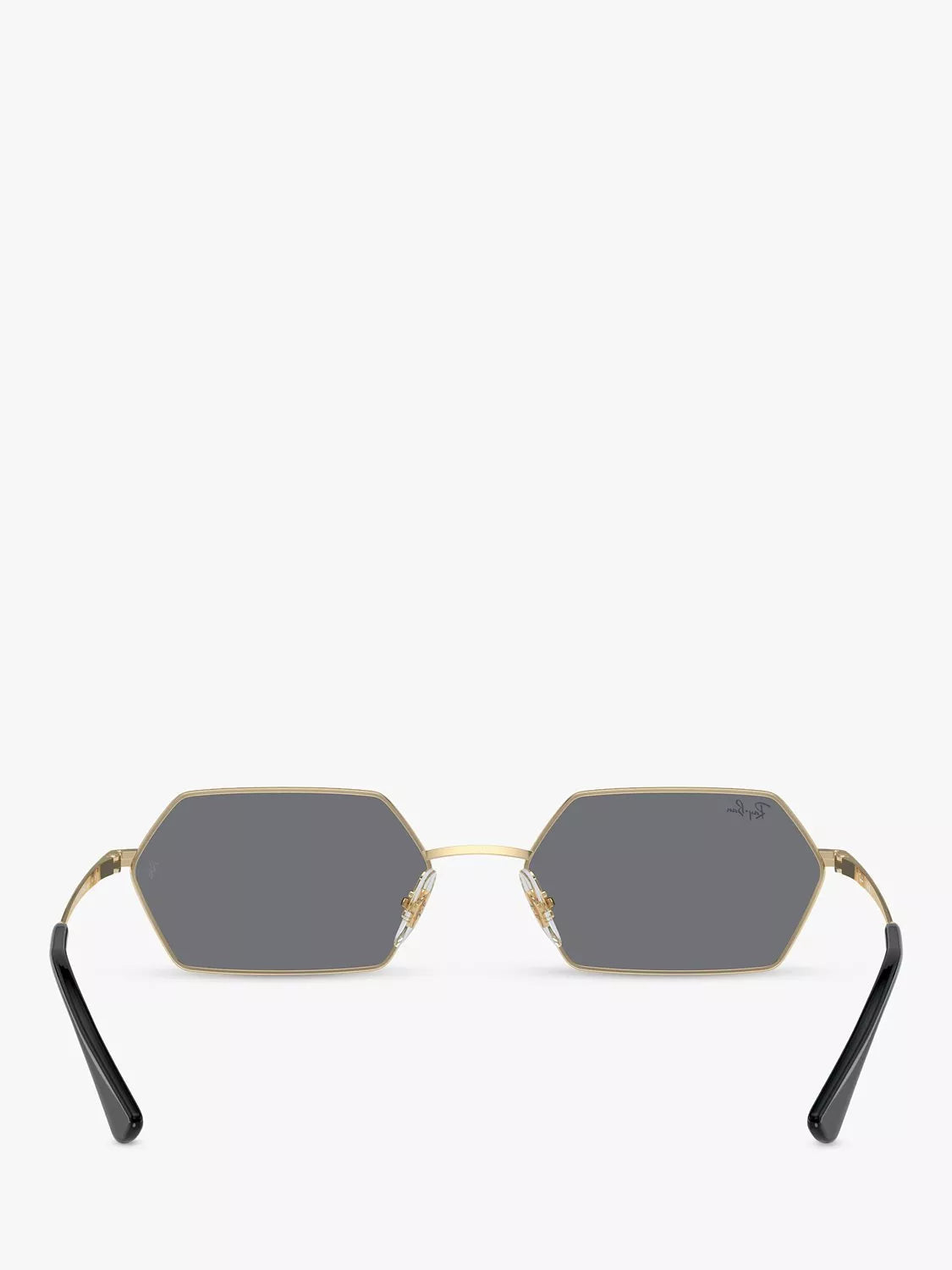 Ray-Ban Yevi hexagonal sunglasses light gold mirror grey 58mm (British brand)
