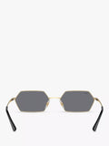 Ray-Ban Yevi hexagonal sunglasses light gold mirror grey 58mm (British brand)