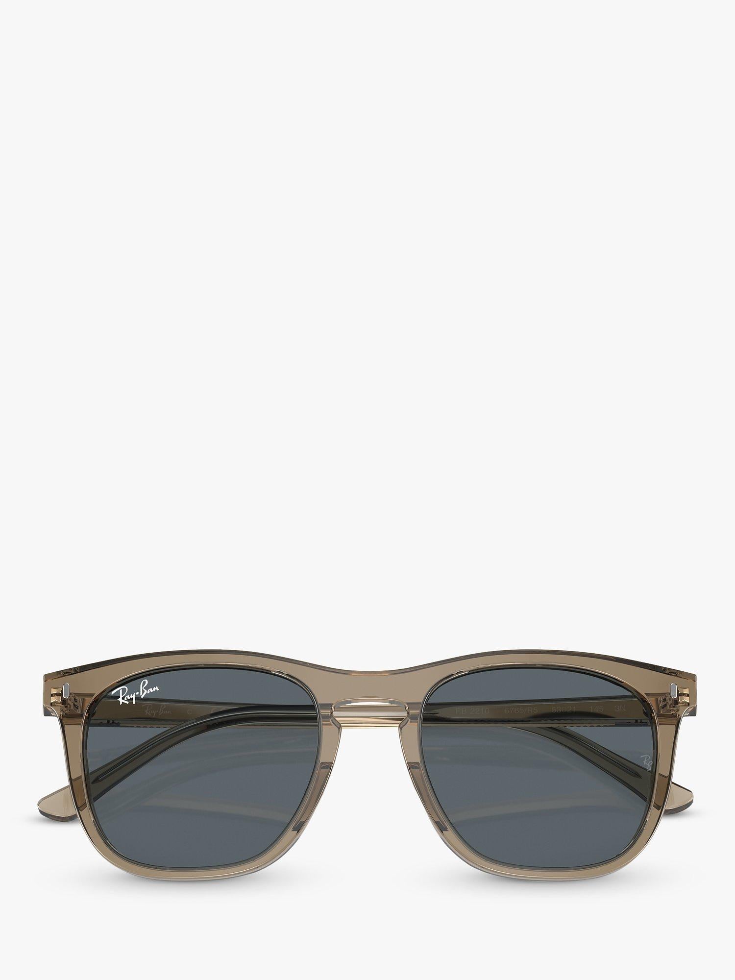 Ray-Ban RB2210 men's rectangular sunglasses transparent brown (British brand)