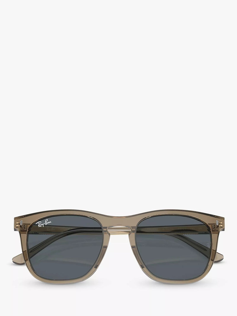 Ray-Ban RB2210 men's rectangular sunglasses transparent brown (British brand)