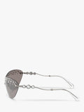 Swarovski wrap sunglasses with gradient mirrored lenses, imported from the UK