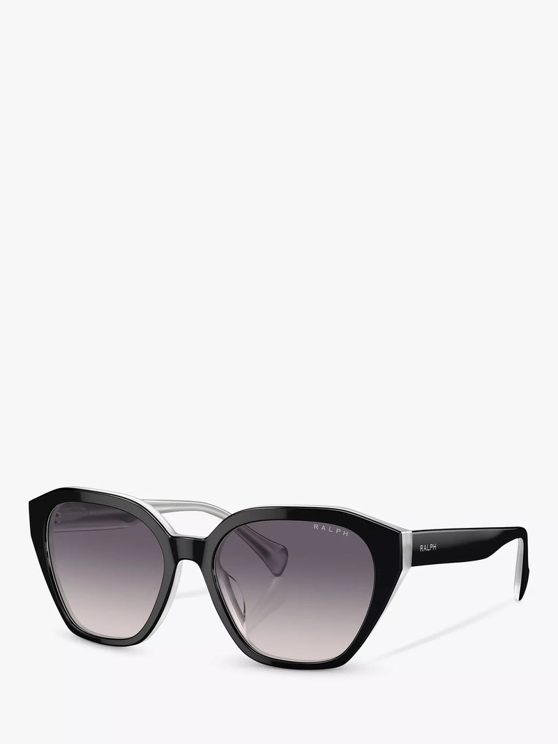 Ralph Lauren round sunglasses in black with gradient lenses, UK version