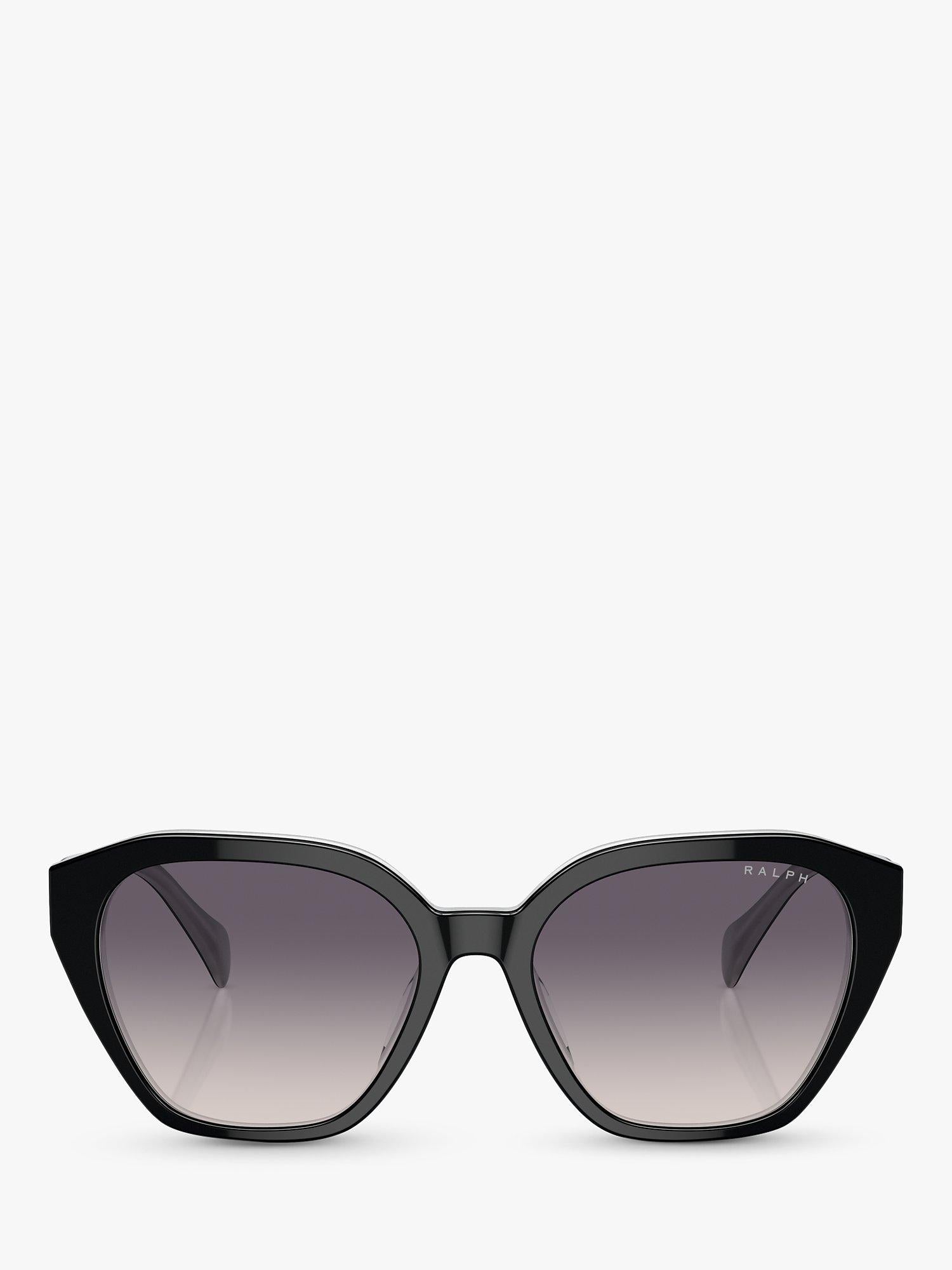 Ralph Lauren round sunglasses in black with gradient lenses, UK version