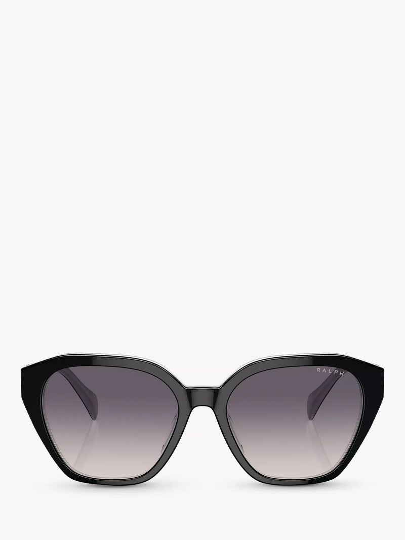 Ralph Lauren round sunglasses in black with gradient lenses, UK version