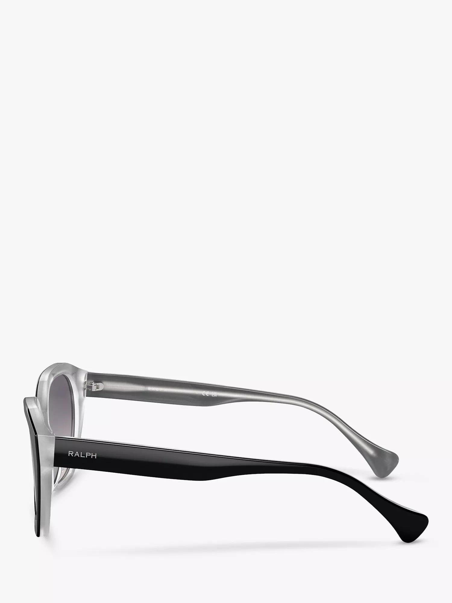 Ralph Lauren round sunglasses in black with gradient lenses, UK version