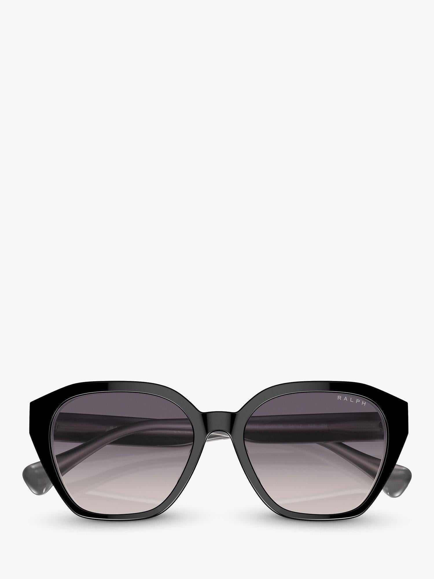 Ralph Lauren round sunglasses in black with gradient lenses, UK version
