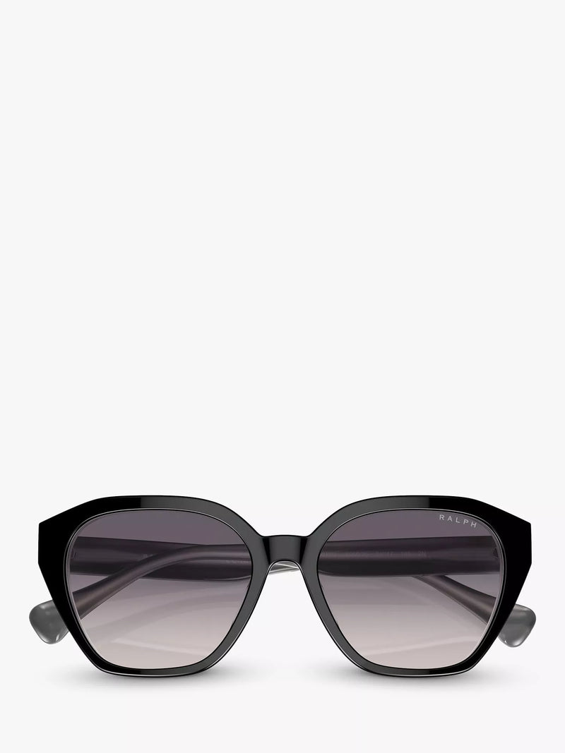 Ralph Lauren round sunglasses in black with gradient lenses, UK version