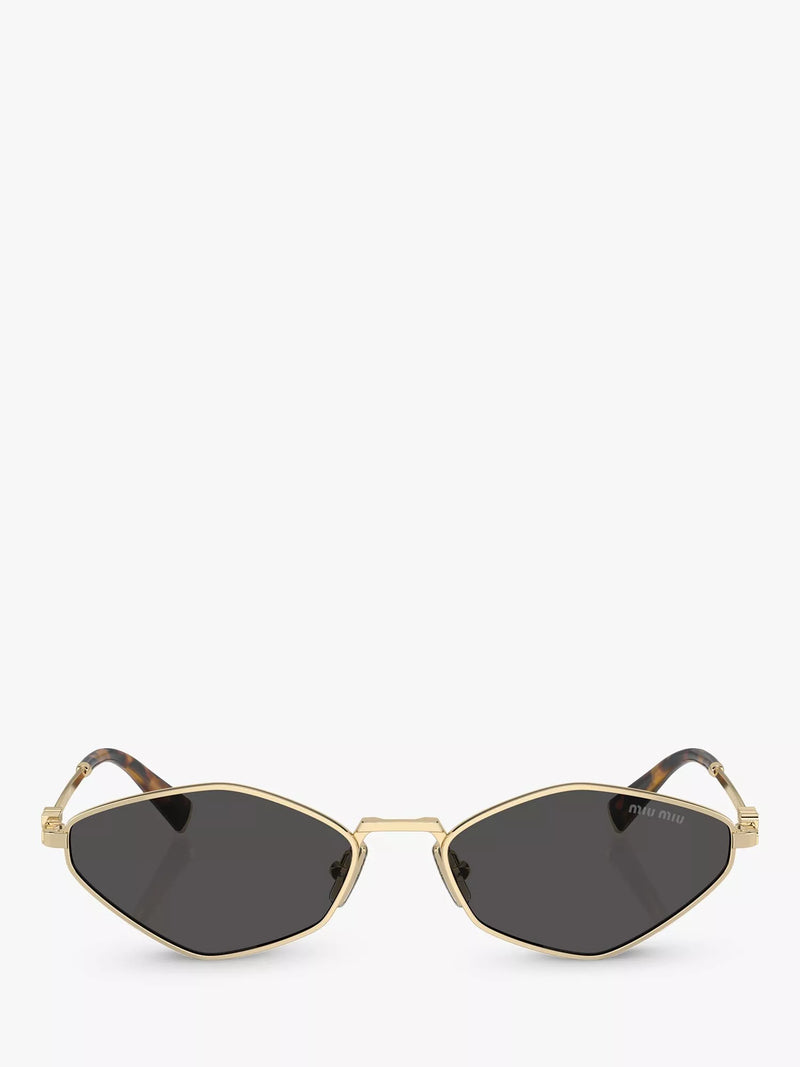 Miu Miu irregular pale gold sunglasses (British brand)