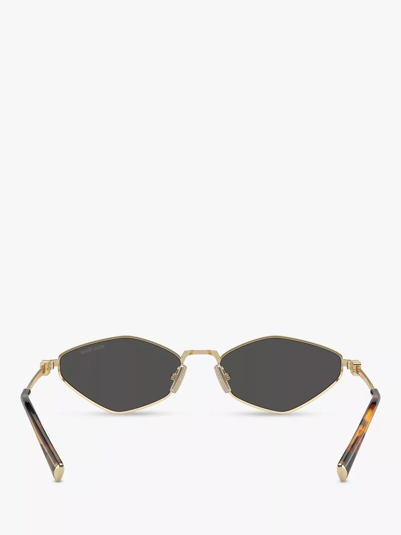 Miu Miu irregular pale gold sunglasses (British brand)