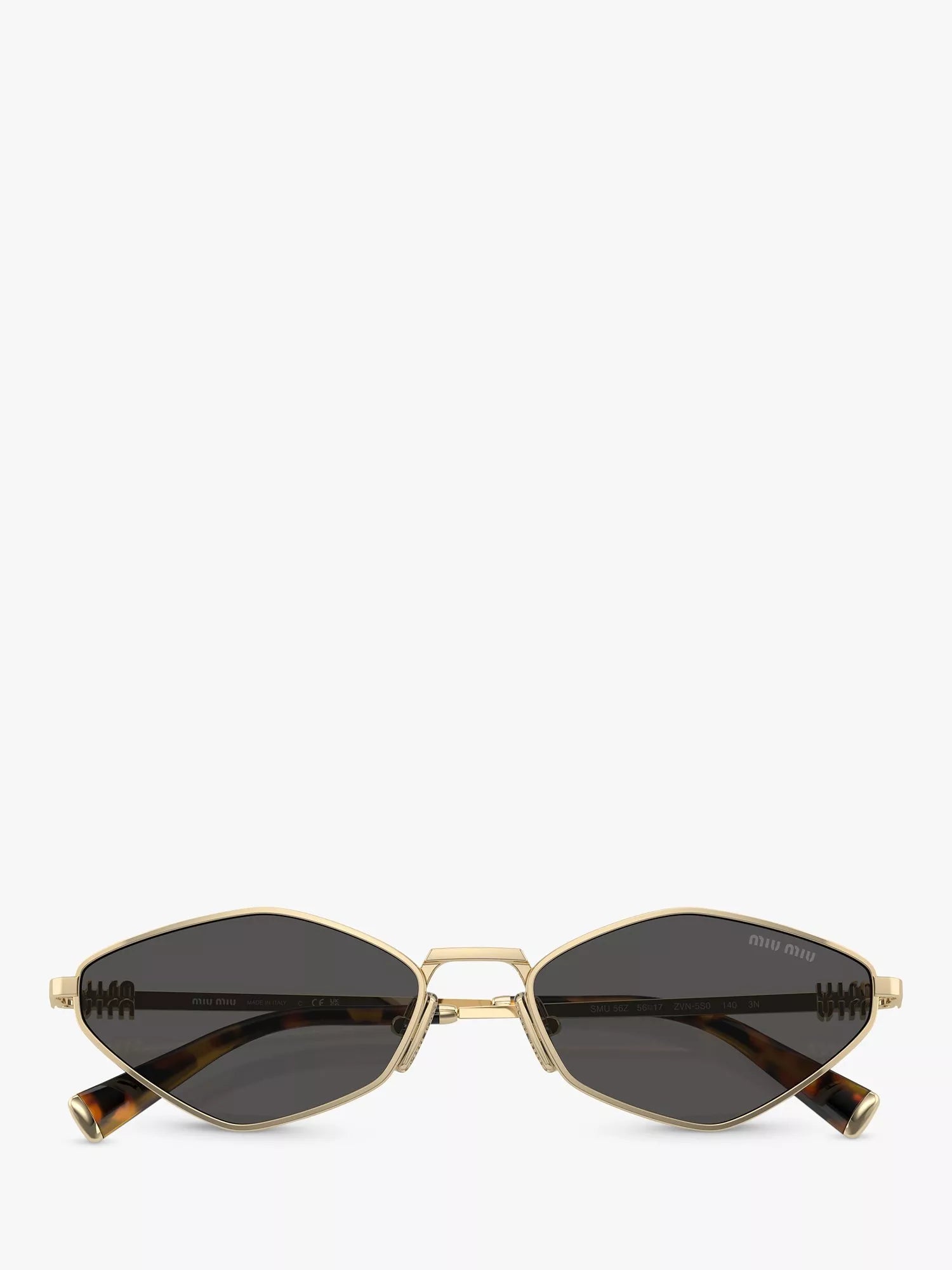Miu Miu irregular pale gold sunglasses (British brand)