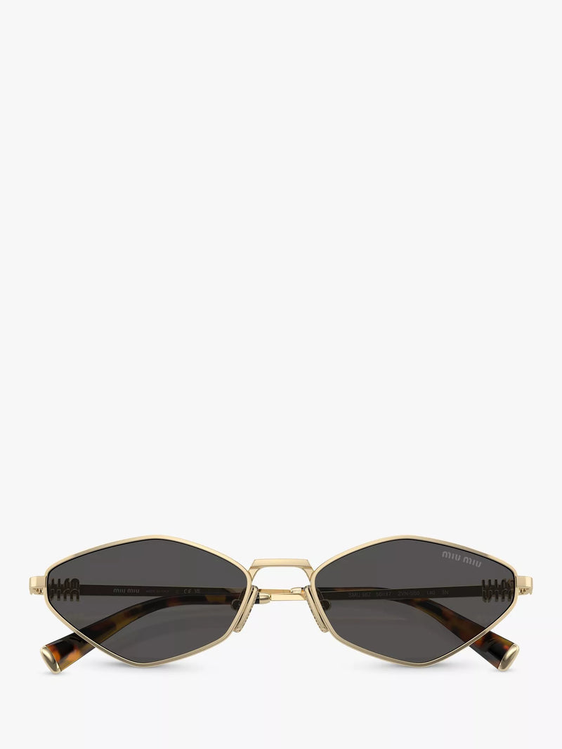 Miu Miu irregular pale gold sunglasses (British brand)