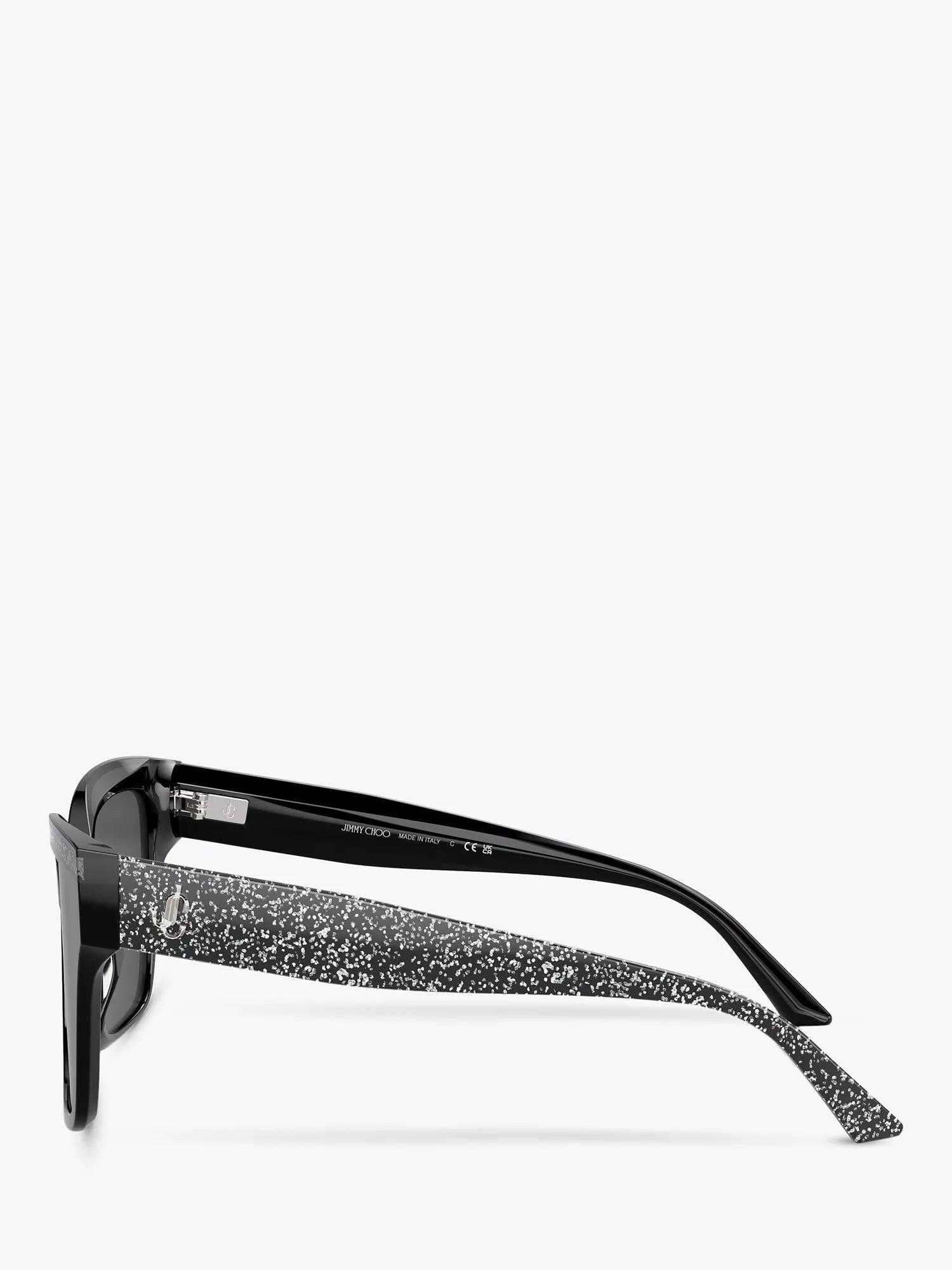 Jimmy Choo cat's eye sunglasses black silver, UK version