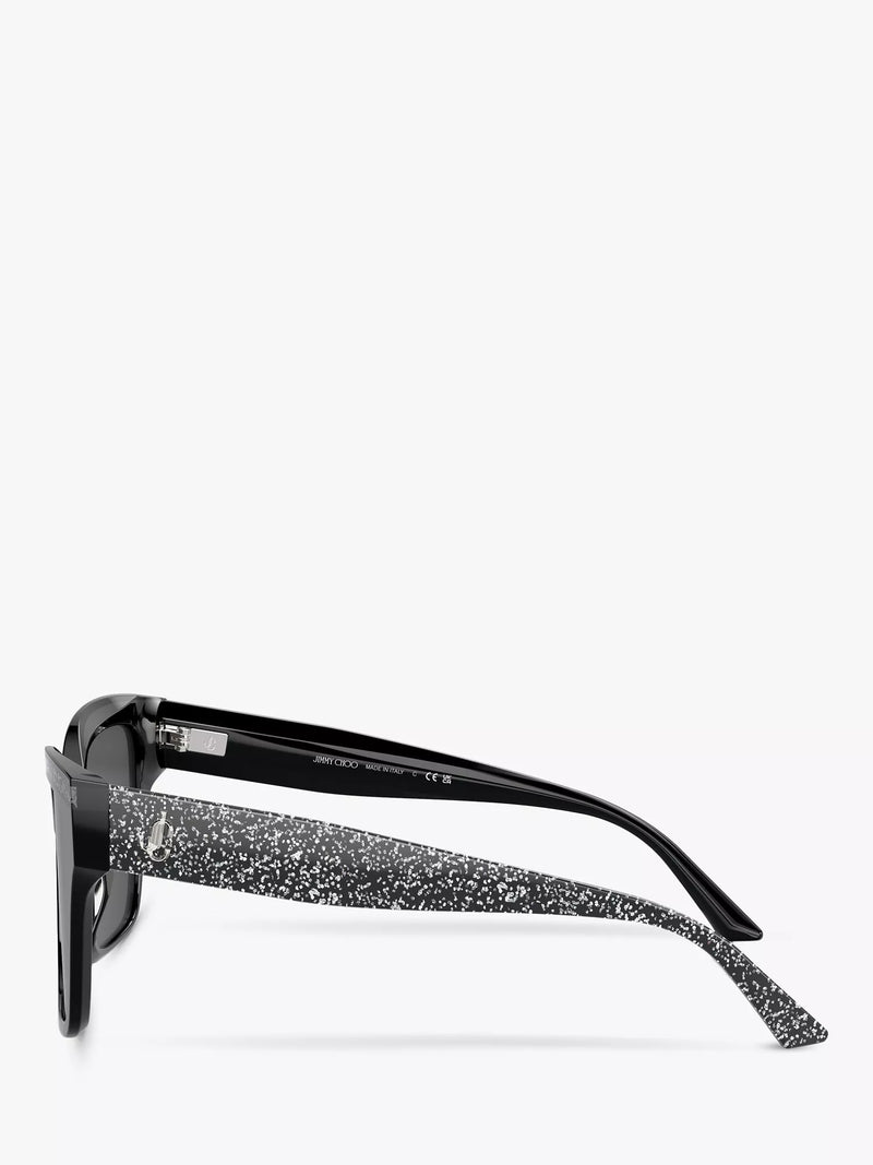 Jimmy Choo cat's eye sunglasses black silver, UK version