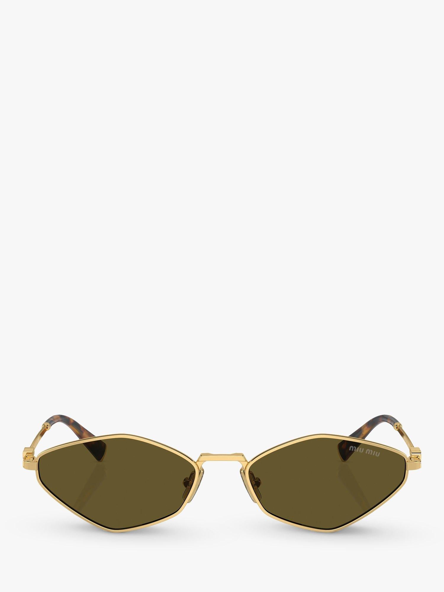 Miu Miu unregelmäßige goldene Sonnenbrille Polyamid (Britische Marke)