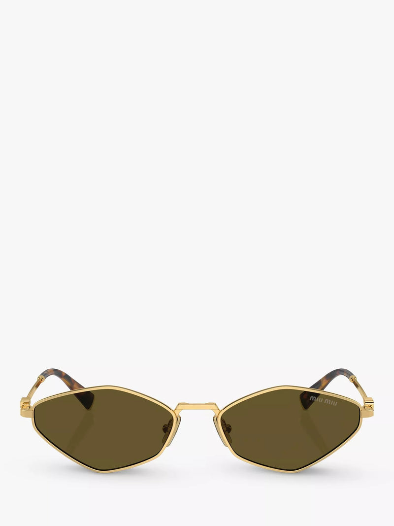 Miu Miu irregular gold sunglasses polyamide (British brand)