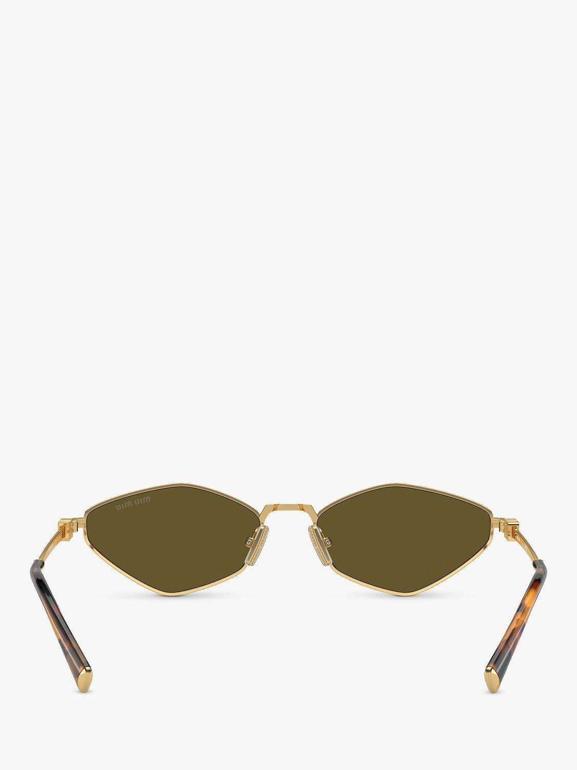 Miu Miu unregelmäßige goldene Sonnenbrille Polyamid (Britische Marke)