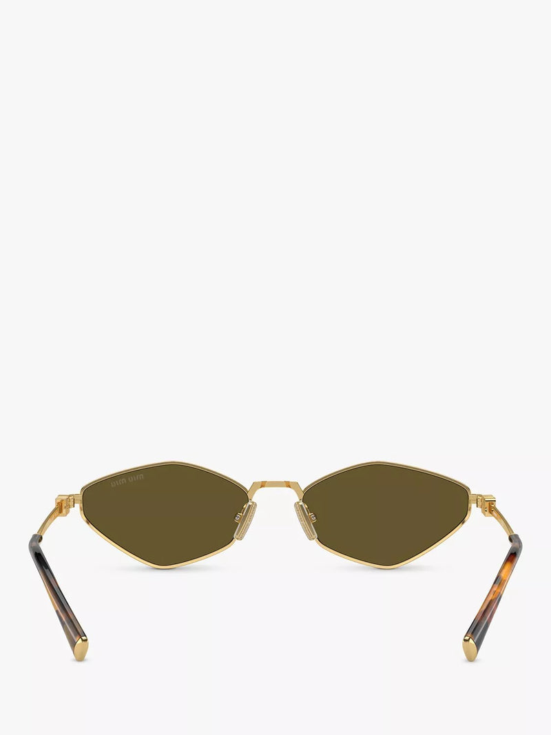 Miu Miu irregular gold sunglasses polyamide (British brand)