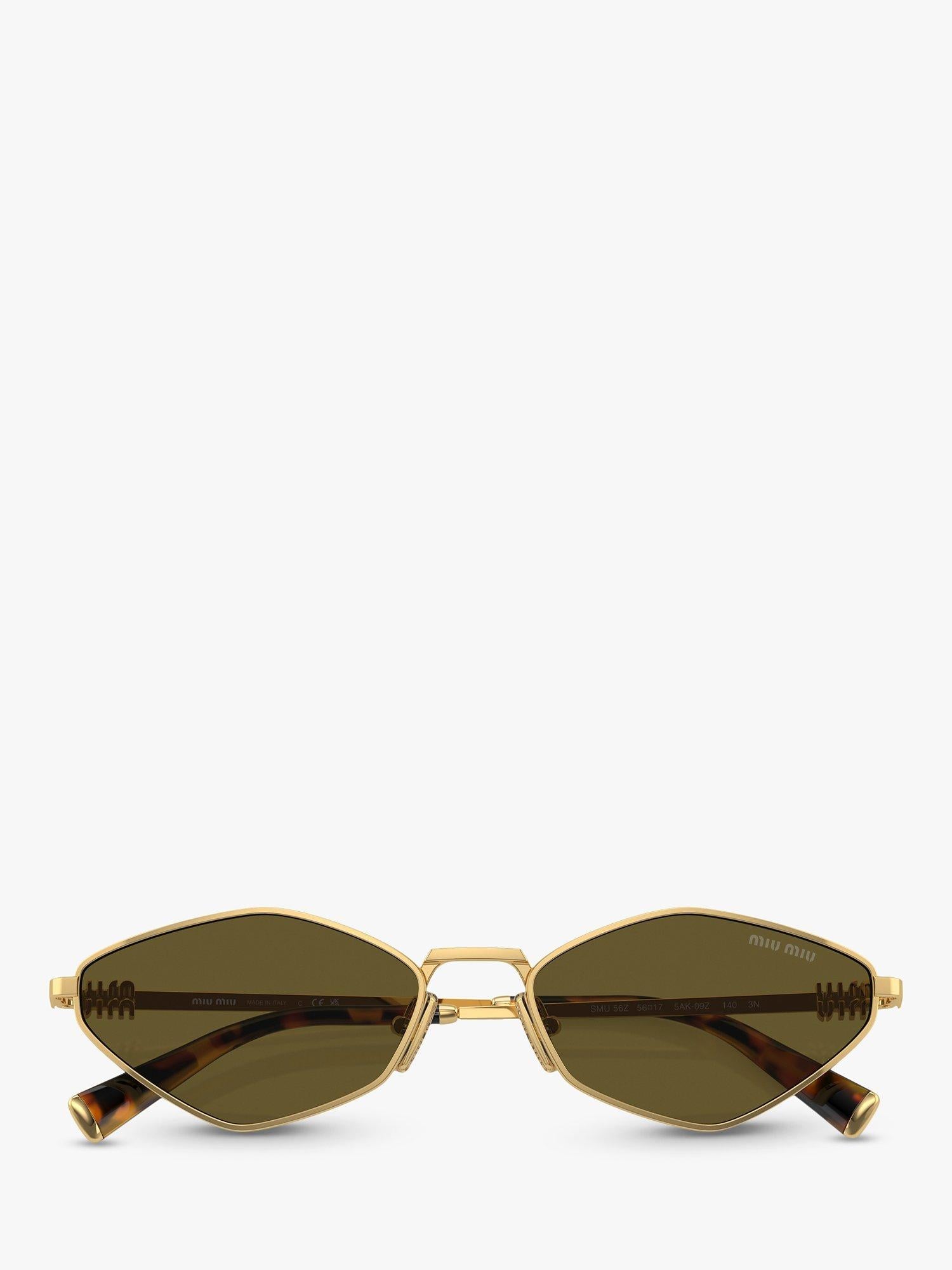 Miu Miu unregelmäßige goldene Sonnenbrille Polyamid (Britische Marke)