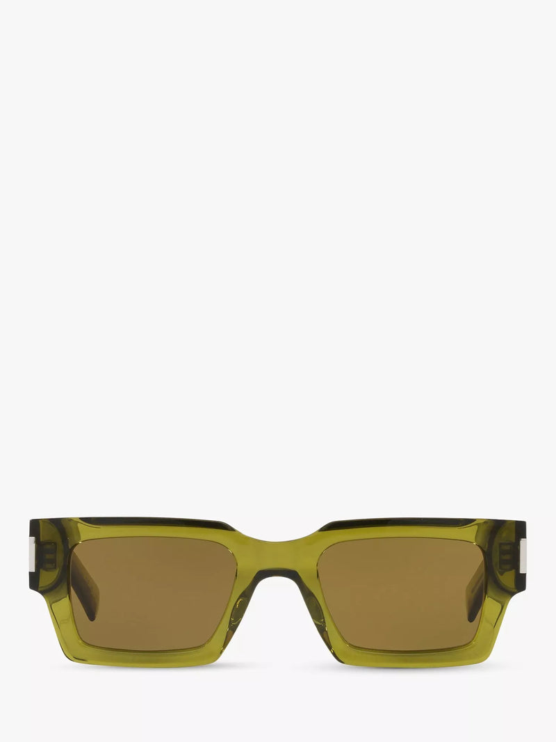 Yves Saint Laurent rectangular sunglasses green/brown, UK version