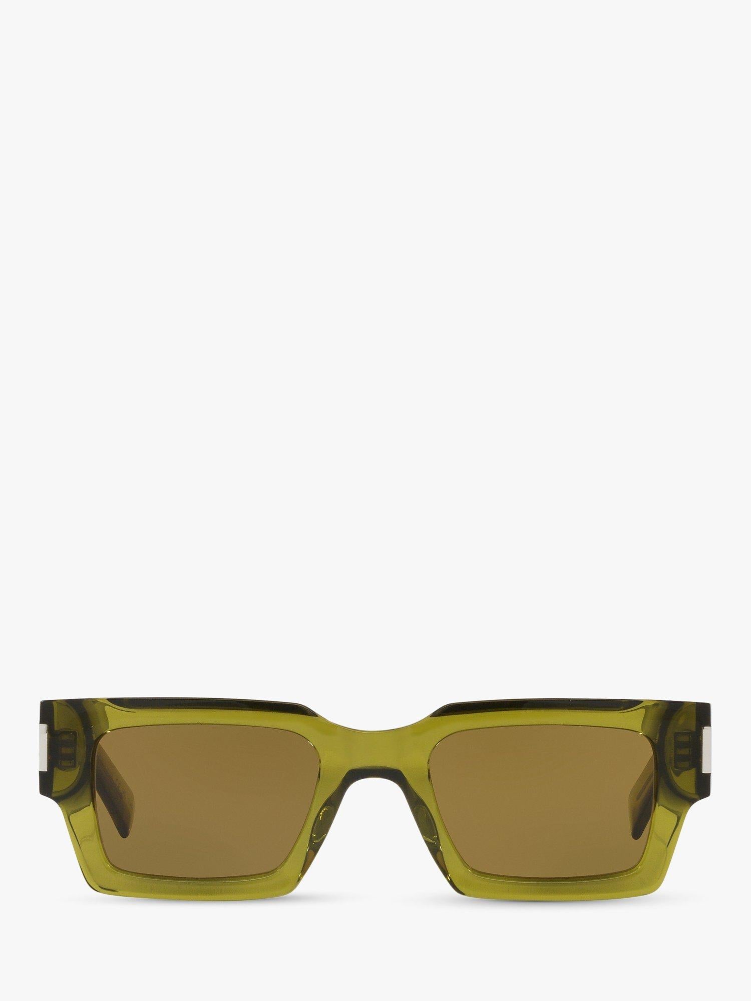 Yves Saint Laurent rectangular sunglasses green/brown, UK version