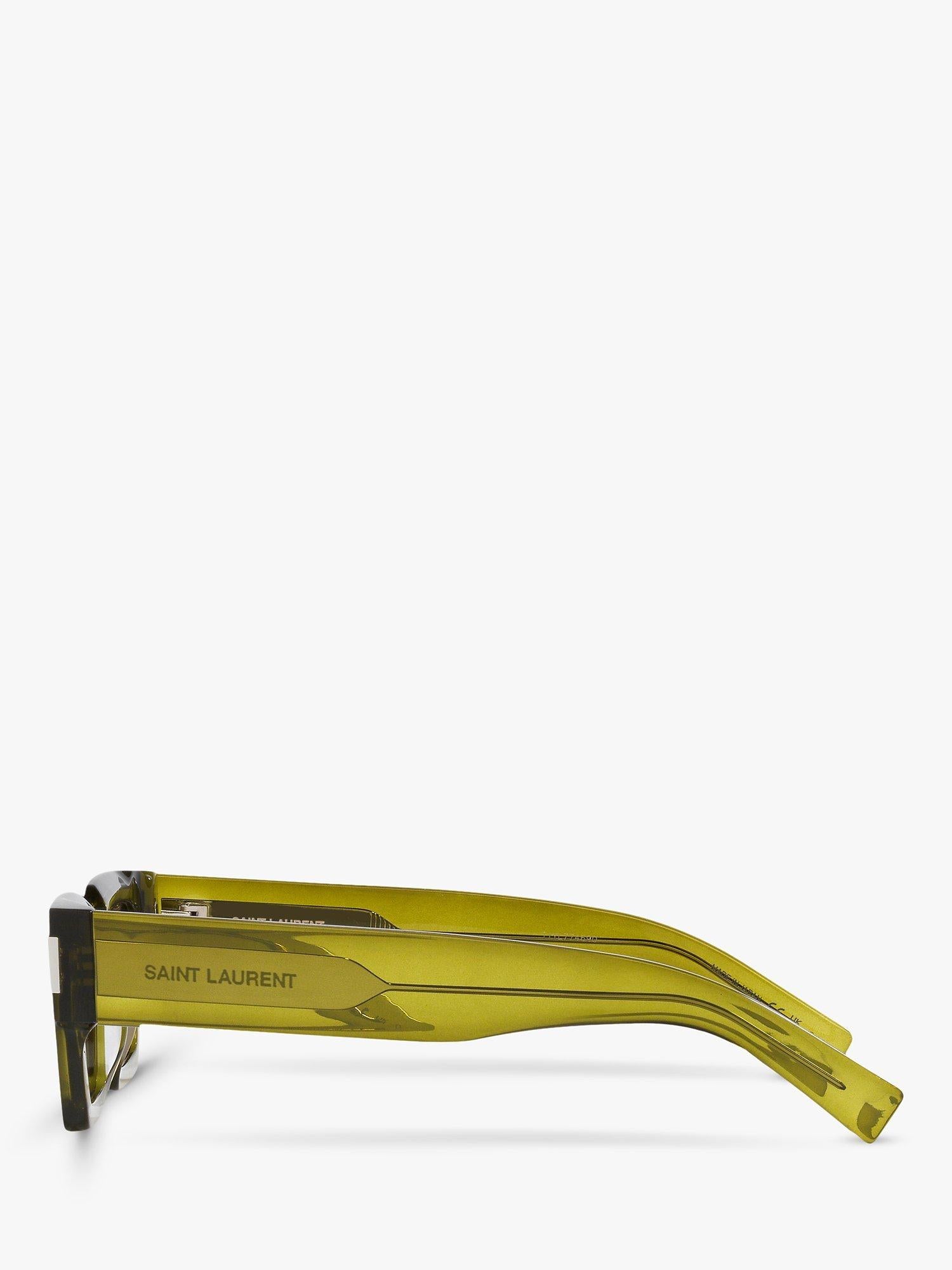 Yves Saint Laurent rectangular sunglasses green/brown, UK version