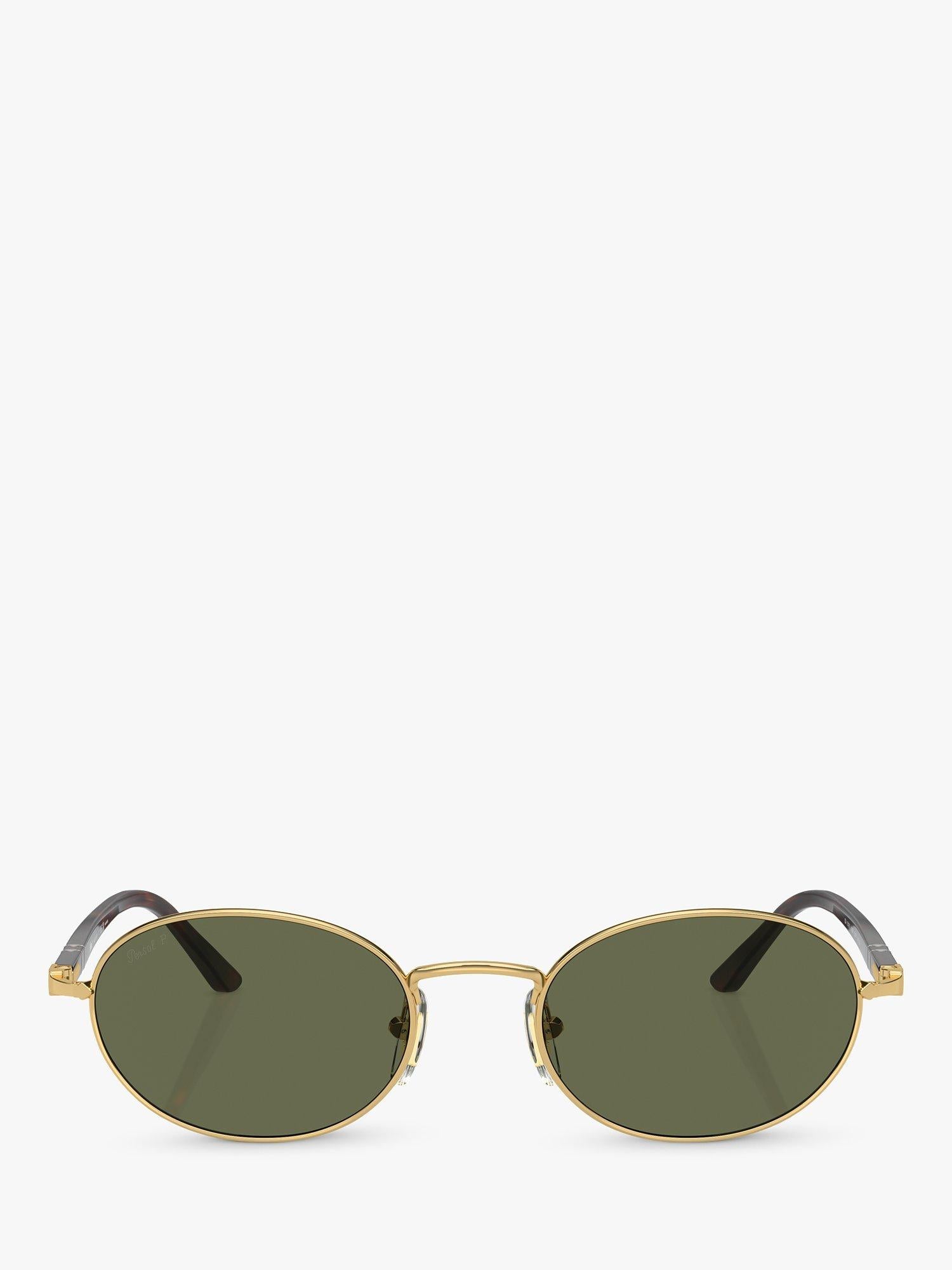 Persol PO1018S Ida polarised oval sunglasses gold/green, imported from the UK