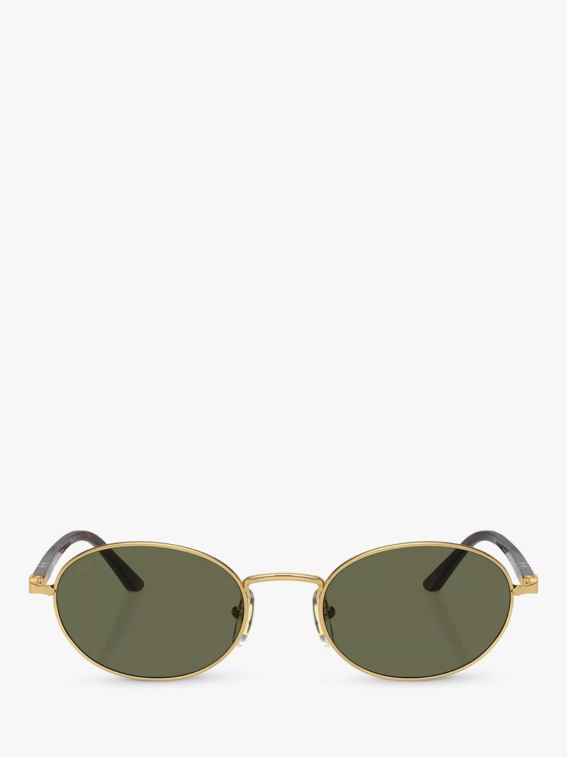 Persol PO1018S Ida polarised oval sunglasses gold/green, imported from the UK