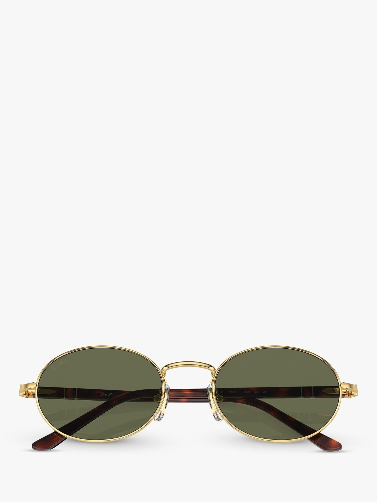 Persol PO1018S Ida polarised oval sunglasses gold/green, imported from the UK