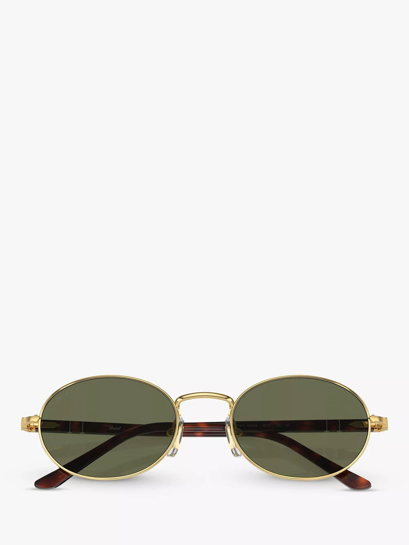 Persol PO1018S Ida polarised oval sunglasses gold/green, imported from the UK