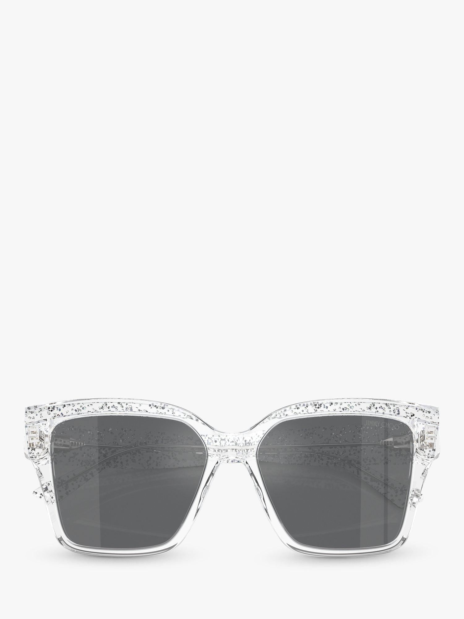 Jimmy Choo square sunglasses crystal glitter silver - British product