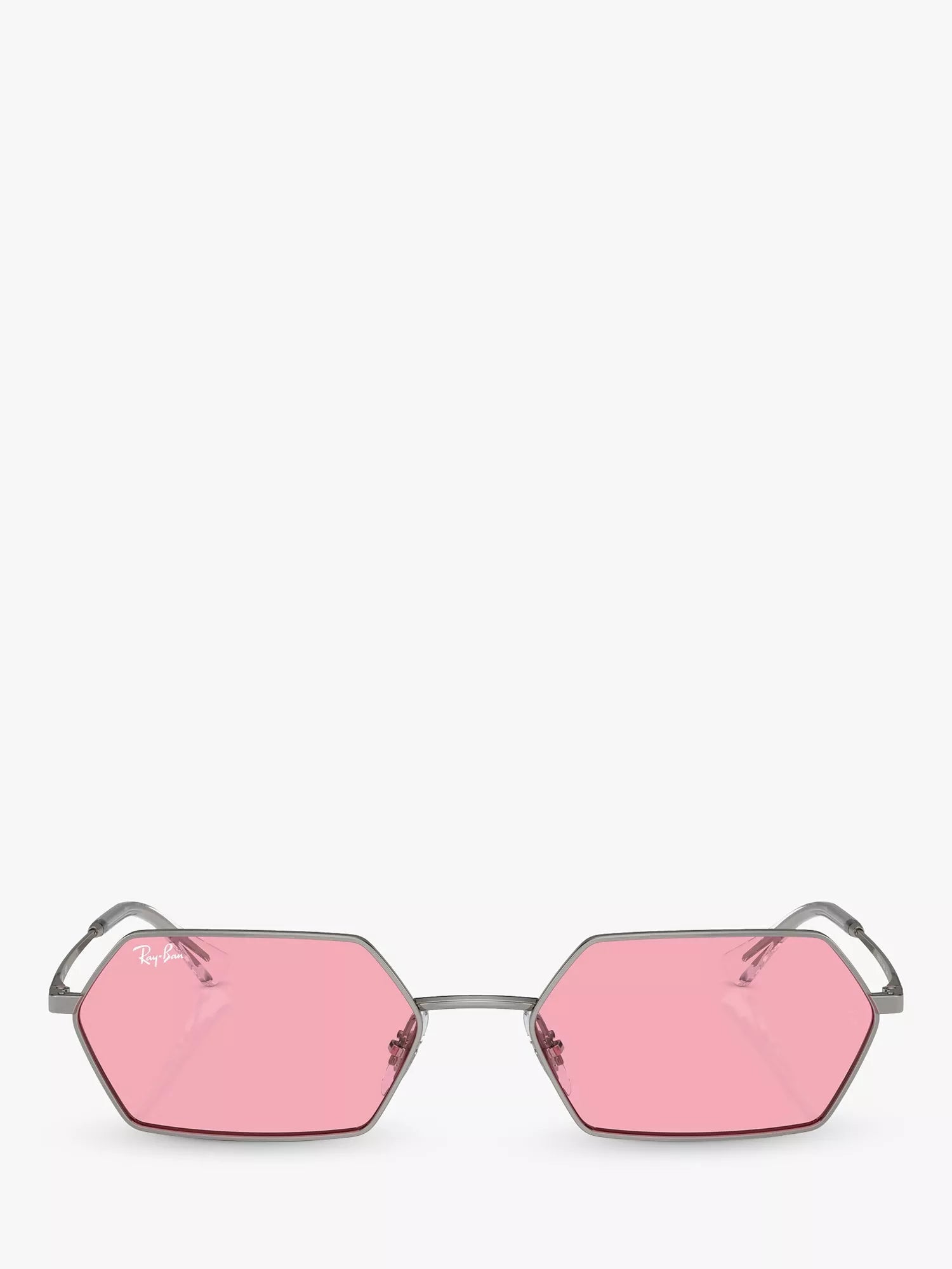 Ray-Ban Yevi hexagonal sunglasses gunmetal pink 58mm (British brand)