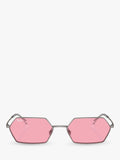 Ray-Ban Yevi hexagonal sunglasses gunmetal pink 58mm (British brand)