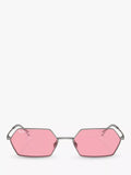 Ray-Ban Yevi hexagonal sunglasses gunmetal pink 58mm (British brand)