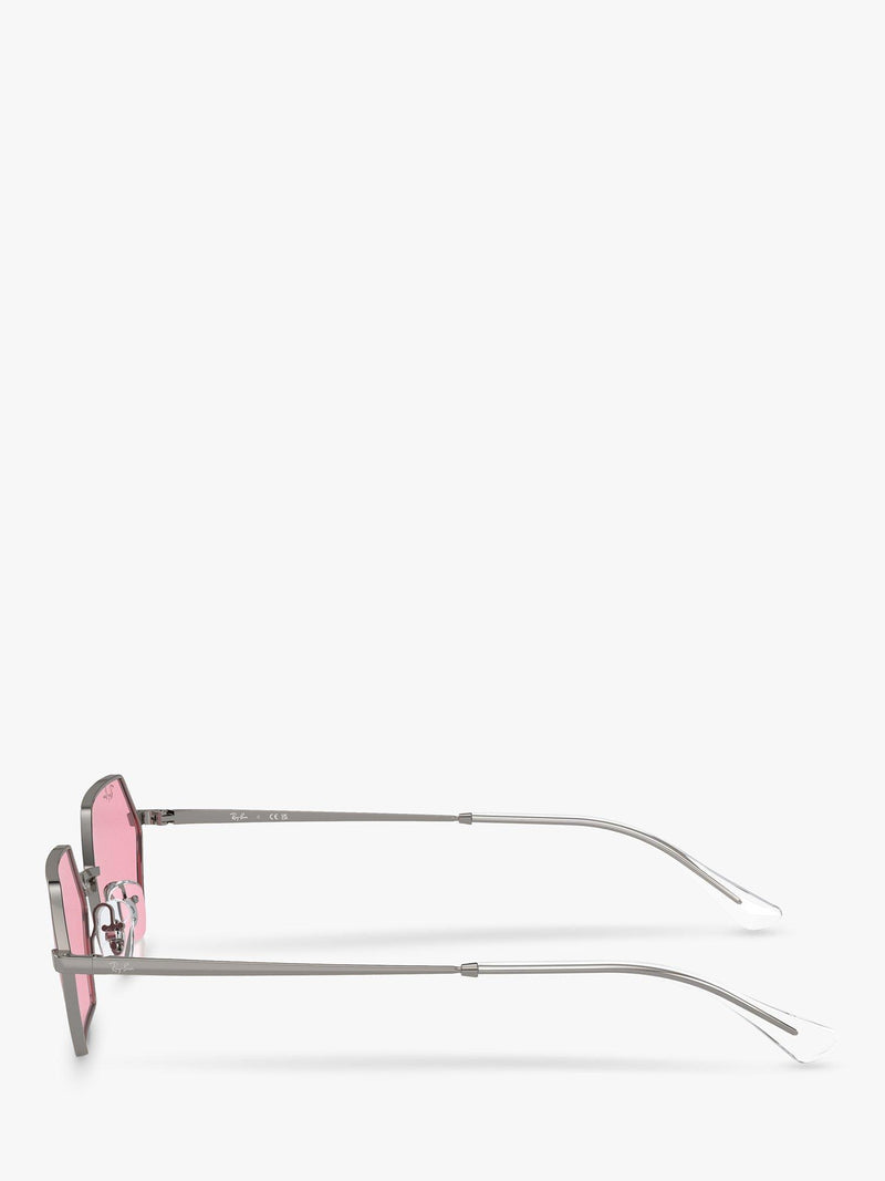 Ray-Ban Yevi hexagonal sunglasses gunmetal pink 58mm (British brand)