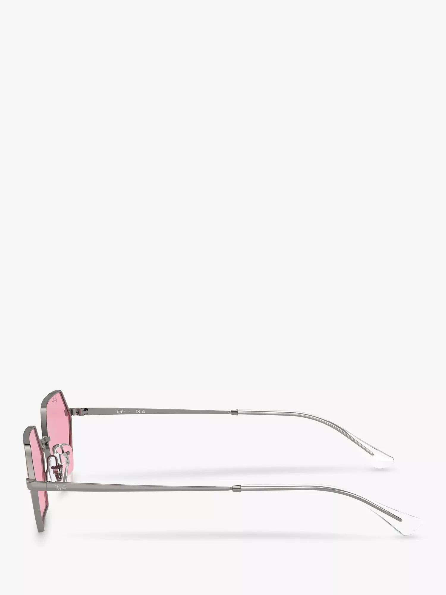 Ray-Ban Yevi hexagonal sunglasses gunmetal pink 58mm (British brand)