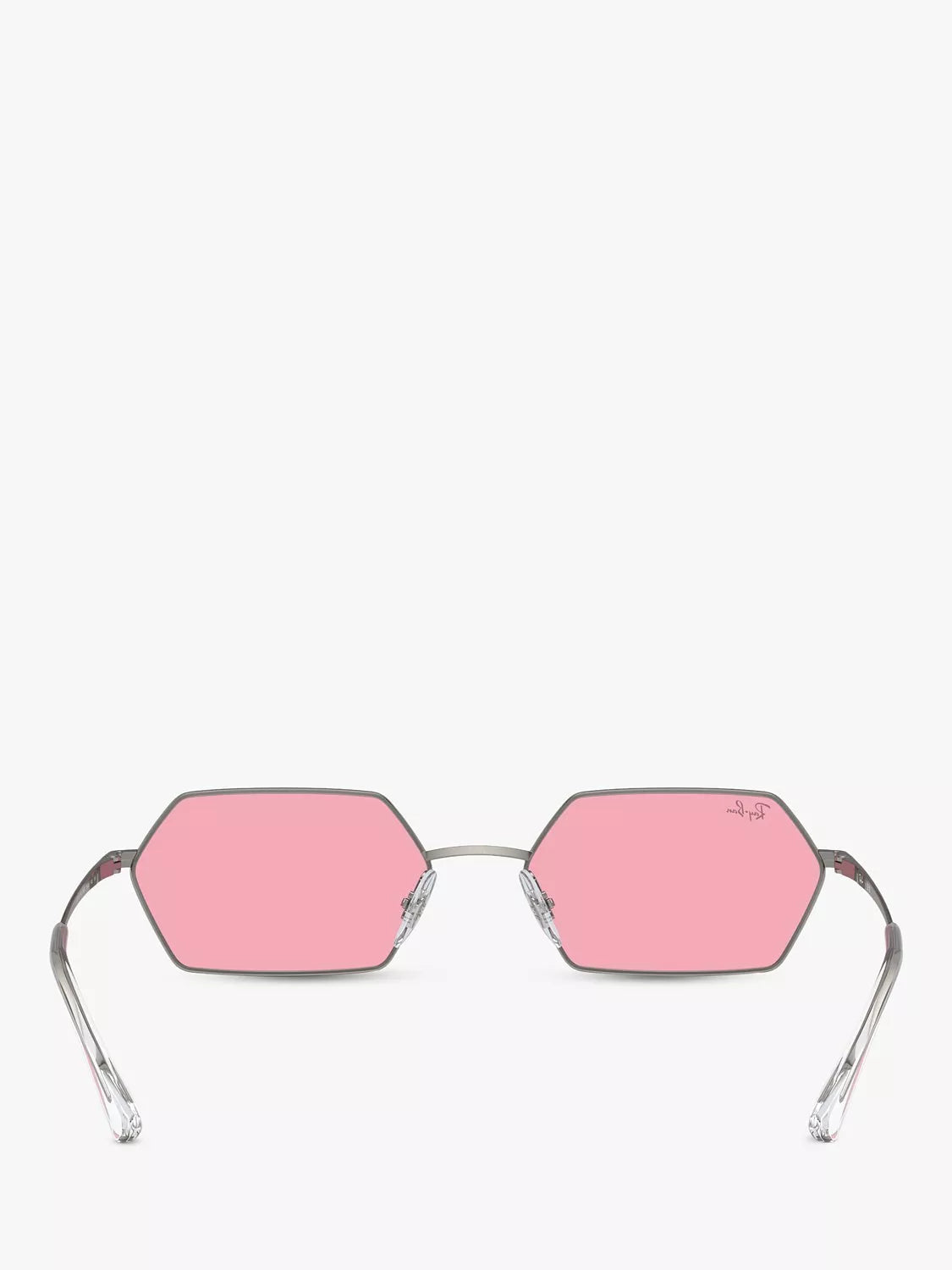 Ray-Ban Yevi hexagonal sunglasses gunmetal pink 58mm (British brand)