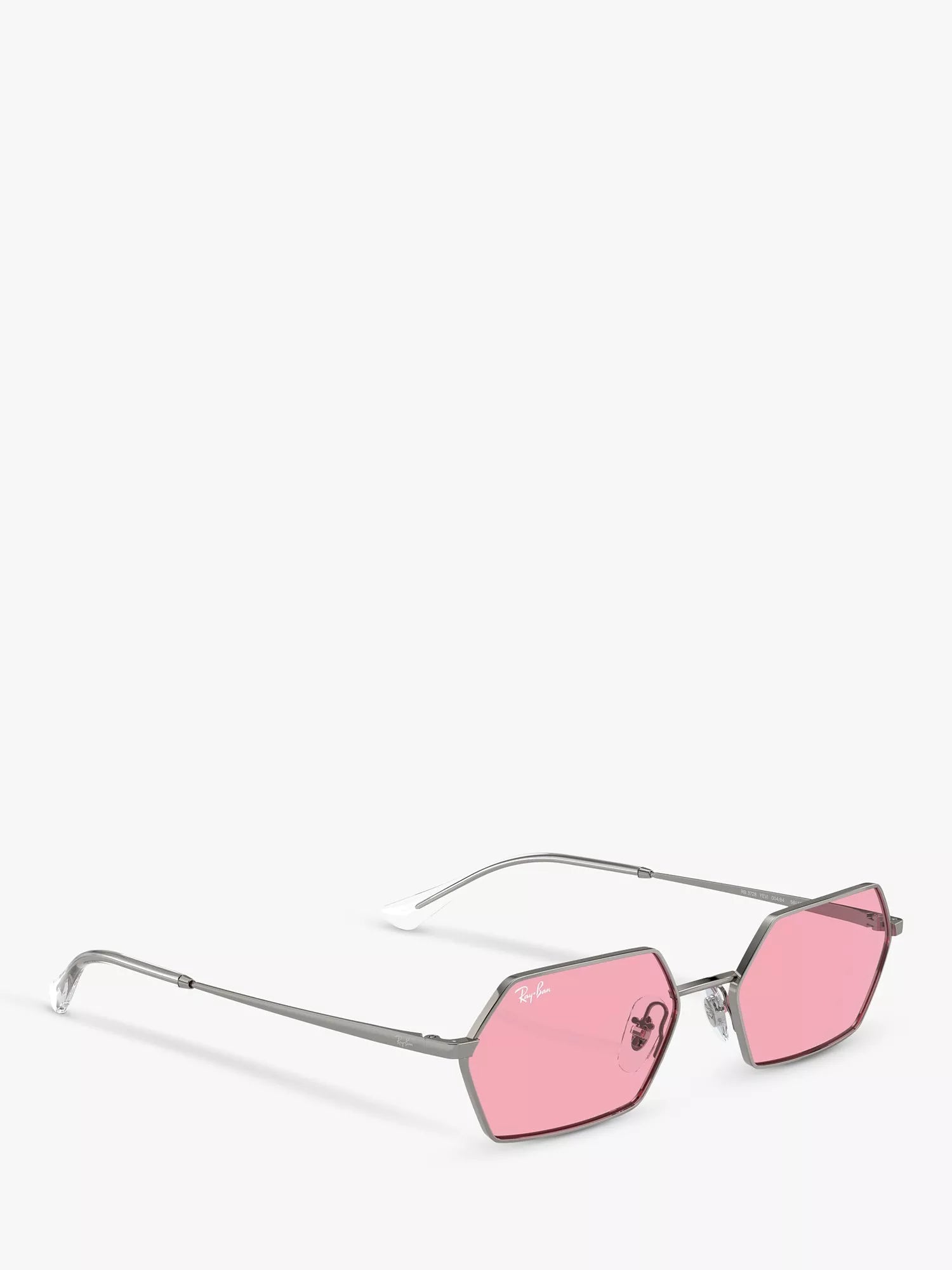 Ray-Ban Yevi hexagonal sunglasses gunmetal pink 58mm (British brand)