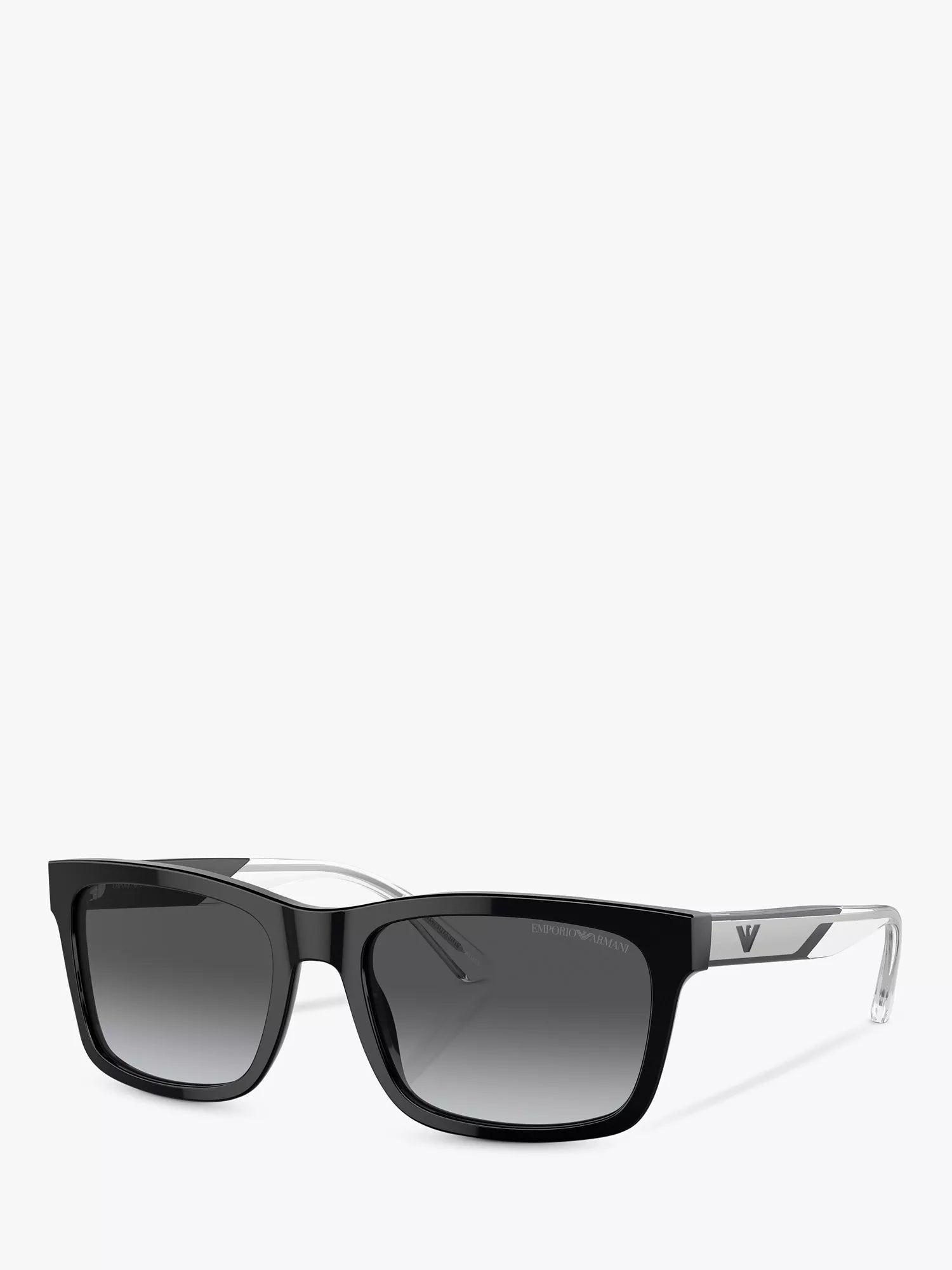 Emporio Armani rectangular polarised sunglasses black - British product