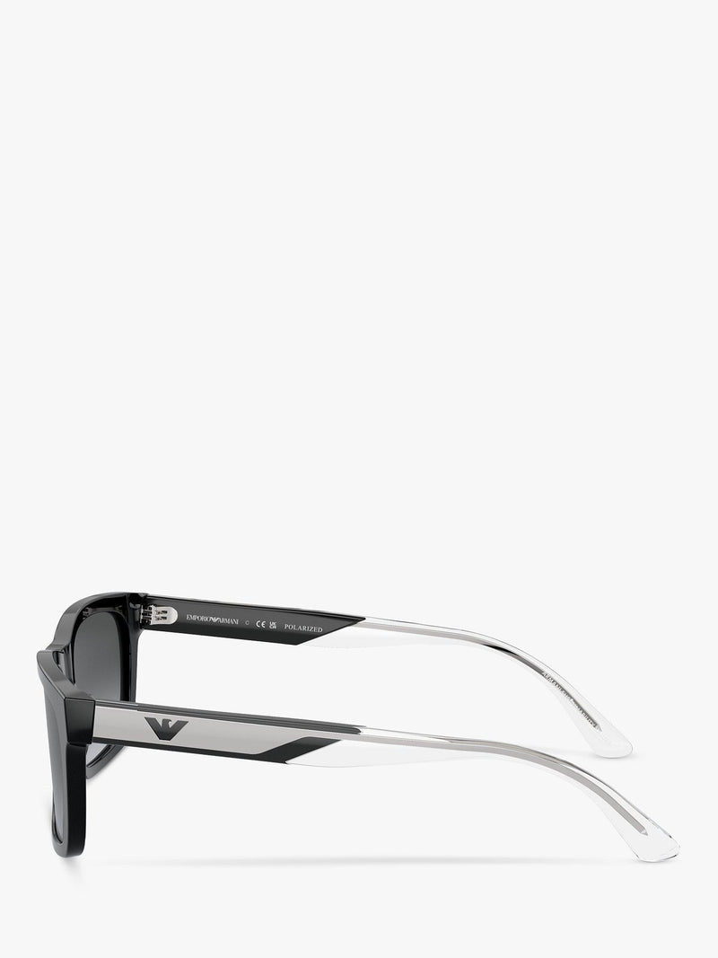 Emporio Armani rectangular polarised sunglasses black - British product