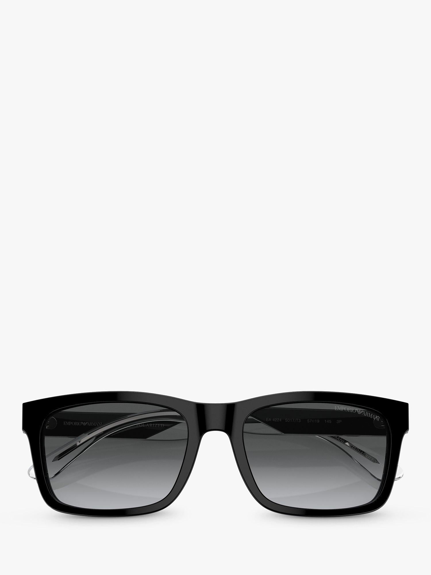 Emporio Armani rectangular polarised sunglasses black - British product