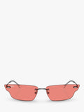 Ray-Ban RB3731 rectangular sunglasses gunmetal pink 63mm, UK version