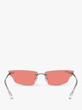 Ray-Ban RB3731 rectangular sunglasses gunmetal pink 63mm, UK version