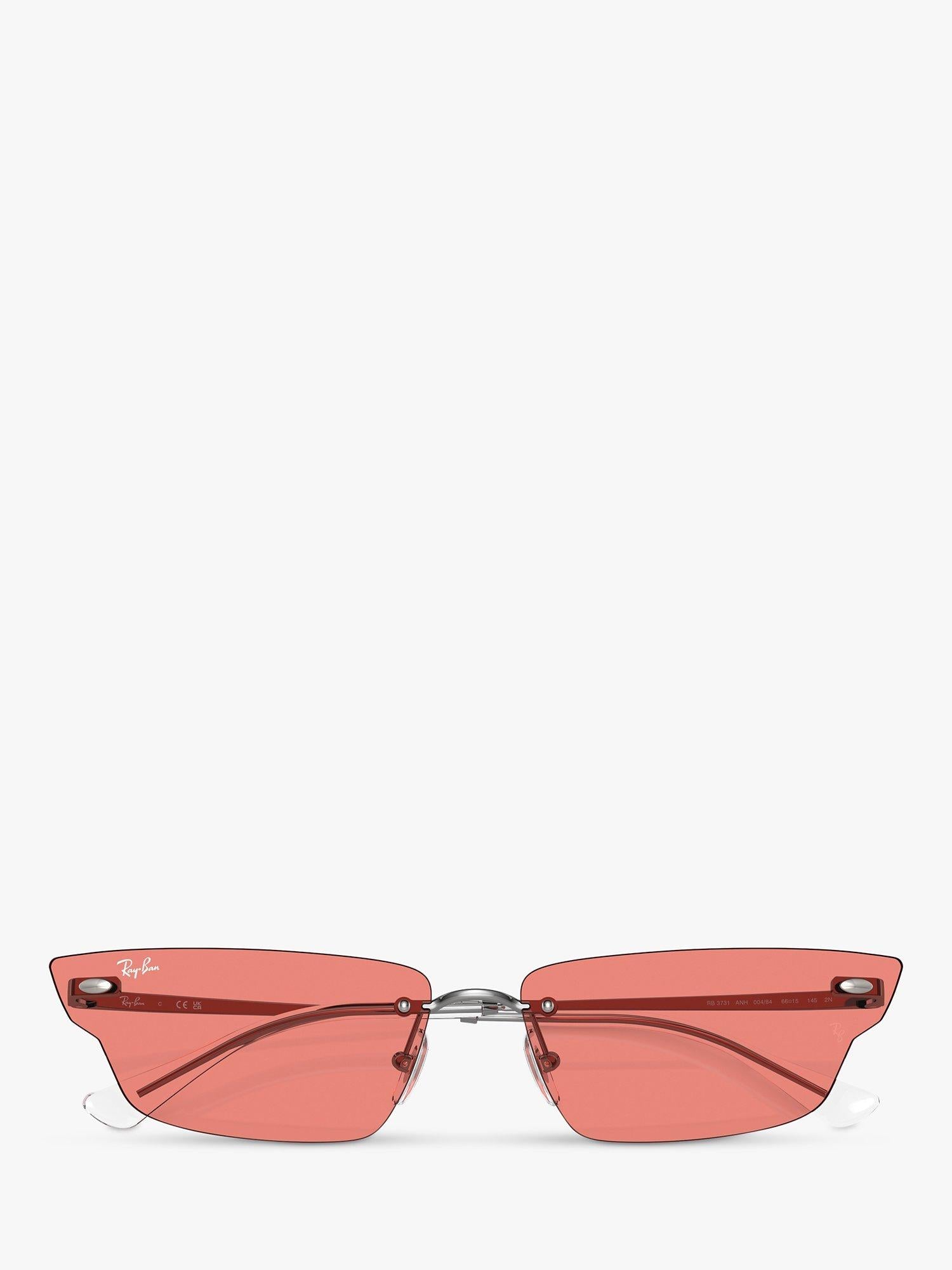Ray-Ban RB3731 rectangular sunglasses gunmetal pink 63mm, UK version
